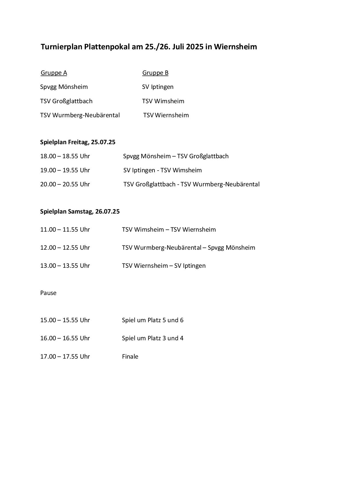 2025 Plattenpokal